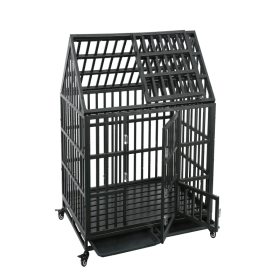 Heavy Duty Dog Cage pet Crate with Roof