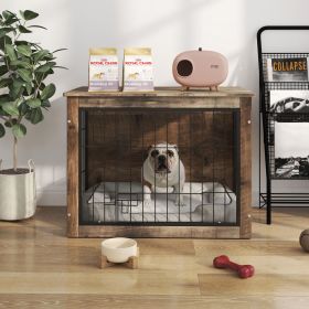 Dog Crate Furniture , Medium Wooden Dog Crate with Double Doors, Dog Furniture, Indoor Dog Kennel, Medium