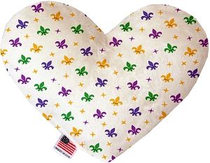 Confetti Fleur de Lis Mardi Gras Heart Dog Toy (size: 6 Inch)