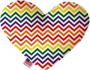 Rainbow Chevron Heart Dog Toy (size: 6 Inch)