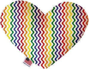 Rainbow Fun Stripes Heart Dog Toy (size: 6 Inch)