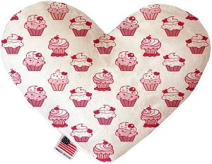 Pink Whimsy Cupcakes Heart Dog Toy (size: 6 Inch)