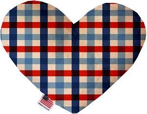 Patriotic Plaid Heart Dog Toy (size: 6 Inch)