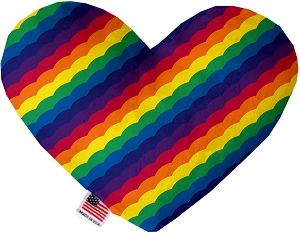 Scalloped Rainbow Heart Dog Toy (size: 6 Inch)