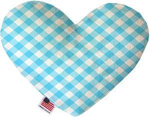 Baby Blue Plaid Heart Dog Toy (size: 6 Inch)