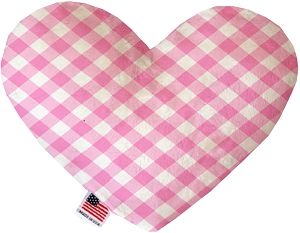 Baby Pink Plaid Heart Dog Toy (size: 6 Inch)