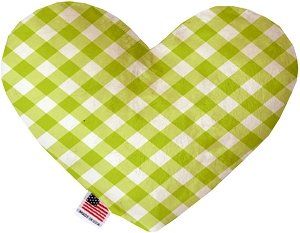 Lime Green Plaid Heart Dog Toy (size: 6 Inch)