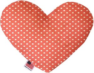 Peach Polka Dots Heart Dog Toy (size: 6 Inch)