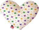 Confetti Fleur de Lis Mardi Gras Canvas Heart Dog Toy