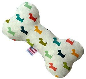 It is a Westie's World Canvas Bone Dog Toy (size: 10 Inch)