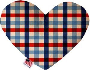 Patriotic Plaid Canvas Heart Dog Toy (size: 6 Inch)