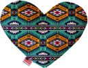 Turquoise Southwest Canvas Heart Dog Toy