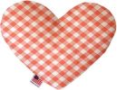 Peach Plaid Canvas Heart Dog Toy