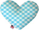 Baby Blue Plaid Canvas Heart Dog Toy