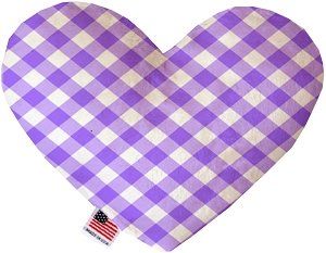 Purple Plaid Canvas Heart Dog Toy (size: 6 Inch)