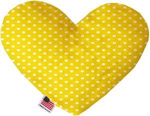 Yellow Polka Dots Canvas Heart Dog Toy (size: 6 Inch)