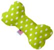 Lime Green Polka Dots Canvas Bone Dog Toy