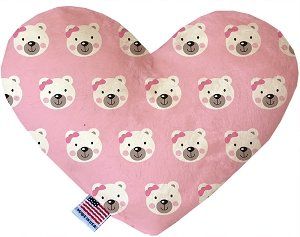 Pink Bears and Bows Canvas Heart Dog Toy (size: 6 Inch)