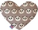 Grey Pandas Canvas Heart Dog Toy