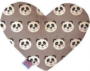 Grey Pandas Canvas Heart Dog Toy (size: 6 Inch)