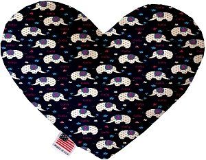 Baby Elephants Canvas Heart Dog Toy (size: 6 Inch)