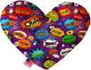 Purple Comic Sound Effects Canvas Heart Dog Toy