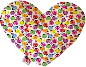 Bright Ladybugs Canvas Heart Dog Toy (size: 6 Inch)