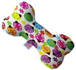 Bright Ladybugs Canvas Bone Dog Toy (size: 10 Inch)