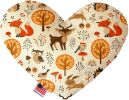 Fox and Friends Canvas Heart Dog Toy