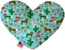 Turquoise Fiesta Canvas Heart Dog Toy