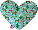 Turquoise Fiesta Canvas Heart Dog Toy