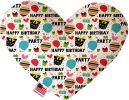 Happy Birthday Canvas Heart Dog Toy