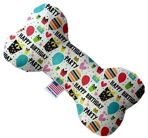 Happy Birthday Canvas Bone Dog Toy (size: 10 Inch)