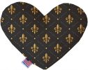 Black and Gold Fleur de Lis Canvas Heart Dog Toy