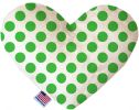 White and Green Dotted Canvas Heart Dog Toy