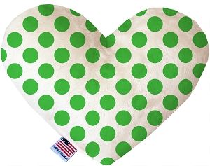 White and Green Dotted Canvas Heart Dog Toy (size: 6 Inch)