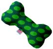 Green on Green Dots Canvas Bone Dog Toy