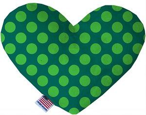 Green on Green Dots Canvas Heart Dog Toy (size: 6 Inch)