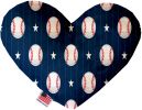 Baseball Pinstripes Canvas Heart Dog Toy