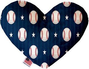 Baseball Pinstripes Canvas Heart Dog Toy (size: 6 Inch)