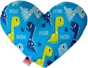 Blue Dinosaurs Canvas Heart Dog Toy