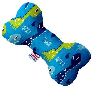 Blue Dinosaurs Canvas Bone Dog Toy (size: 10 Inch)