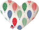 Hot Air Balloons Canvas Heart Dog Toy