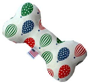 Hot Air Balloons Canvas Bone Dog Toy (size: 10 Inch)