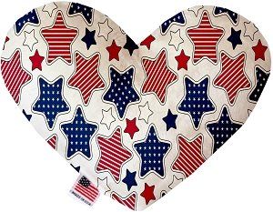 Patriotic Stars Canvas Heart Dog Toy (size: 6 Inch)