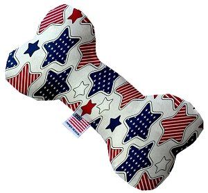 Patriotic Stars Canvas Bone Dog Toy (size: 10 Inch)