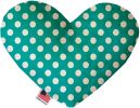 Seafoam Green Swiss Dots Canvas Heart Dog Toy