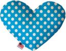 Aqua Blue Swiss Dots Canvas Heart Dog Toy