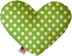 Lime Green Swiss Dots Canvas Heart Dog Toy (size: 6 Inch)