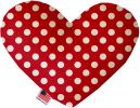 Red Swiss Dots Canvas Heart Dog Toy